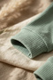 Teddy Adventure Cream & Sage Green Ribbed Cotton Baby Set - Soft Textured Two-Piece Top and Bottom S - 5