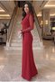High Collar Beyoğlu Stone Detailed Tulle Sleeves Slitless Fishnet Evening Dress - 3
