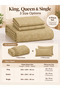 Bedsheet Set, Beige Floral Pattern, 100% Cotton, 95 GSM - 2