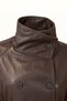Brown Oversize Leather Trench Coat - 6
