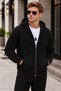 Men's Relaxed Fit 3 Thread Winter Fleece Lined Double Pocket Zipper Hooded Sweatshirt - 3