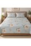 Luxury 3-Piece Cannon Cotton Bedsheet King Size (270x250 cm) – 200 Thread Count Flat Sheet with 2 Pillow Covers, Soft Breathable 3-Piece Bedding Set King Size (Turquoise, King (U.K. Standard)) - 3