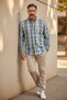Colorful Checkered Plus Size Long Sleeve Men's Shirt