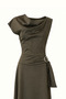 Accessories Included Degaje Collar Khaki Suede Dress - 2