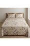 3 Pieces Flat Bedsheet Set with Floral Pattern King Size Bed Pillow Cover Set with 1 Bedsheet, 2 Pillow Cover Bedding Set King (U.K. Standard)) (Beige, King (U.K. Standard)) - 3