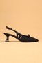 Women's Short Heeled Buckle Open Back Evening Dress Shoes Heeled Shoes - 5