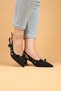 Women's Short Heeled Buckle Open Back Evening Dress Shoes Heeled Shoes - 2