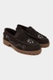 Clara Bitter Brown Suede Leather Stone Detail Serrated Thick Sole Women's Penny Loafer - 4