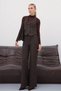 Women's Patterned Wide-Leg Palazzo Pants and Vest with Pockets and Belt - 2