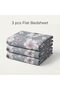 3 Pieces Flat Bedsheet Set with Floral Pattern King Size Bed Pillow Cover Set with 1 Bedsheet, 2 Pillow Cover Bedding Set King (U.K. Standard)) (Gray Purple Floral, King (U.K. Standard)) - 2