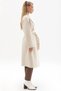 Premium Wool Men's Collared Belted Coat Cream 17034A - 5