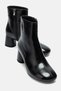 Aubert Black Wrinkled Patent Leather Women's Heeled Boots