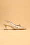 Women's Short Heeled Buckle Open Back Evening Dress Shoes Heeled Shoes - 5