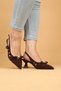 Women's Short Heeled Buckle Open Back Evening Dress Shoes Heeled Shoes - 2
