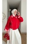 Women's Plaid Collar Cuff Detailed Ribbed Button Accessory Drawstring Trench Coat 0185 - - 5