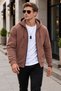 Men's Winter Comfortable Fit 3 Thread Threaded Metal Zipper Hooded Sweatshirt