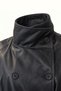 Black Oversize Leather Trench Coat - 5