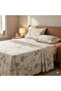 3 Pieces Flat Bedsheet Set with Floral Pattern King Size Bed Pillow Cover Set with 1 Bedsheet, 2 Pillow Cover Bedding Set King (U.K. Standard)) (Light Cream Floral, King (U.K. Standard)) - 5