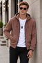 Men's Winter Comfortable Fit 3 Thread Threaded Metal Zipper Hooded Sweatshirt - 7