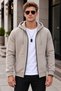 Men's Winter Comfortable Fit 3 Thread Threaded Metal Zipper Hooded Sweatshirt - 2
