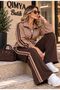 Şans Li̇fe Women's High Waist Gathered Plaid Six-Stripe Bottom Top Two-Piece Set - 3