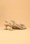 Women's Short Heeled Buckle Open Back Evening Dress Shoes Heeled Shoes - 7