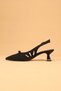 Women's Short Heeled Buckle Open Back Evening Dress Shoes Heeled Shoes - 6