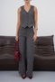 Women's Patterned Wide-Leg Palazzo Pants and Vest with Pockets and Belt - 7