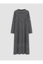 Lcw Modest Black Striped Dress with Tie Detail - 2
