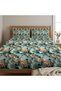Luxury King Size Bedding Set 3-Piece | Digital Floral Bedsheet | Wrinkle-Free & Easy Care and 1 Flat Bedsheet & 2 Pillow Covers. King (U.K. Standard)) (Turquoise Floral, King (U.K. Standard)) - 3