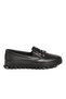 Black Genuine Leather Rubber Laced Women's Casual Shoes - 2