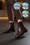 Brown-Skin Faux Leather Women's Heeled Boots - 3