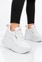 Women's White High Heel Sneakers 10 cm Height - 3