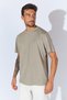 Logo Printed Crew Neck Basic T-Shirt - Beige |   Ee100215722