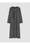 Lcw Modest Black Striped Dress with Tie Detail