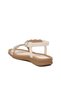 White Genuine Leather Rubber Band Stone Women's Flat Sandals - 4