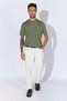 Logo Printed Crew Neck Basic T-Shirt - Khaki |   Ee100215722 - 2