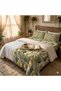 Luxury King Size Bedding Set 3-Piece | Digital Floral Bedsheet | Wrinkle-Free & Easy Care and 1 Flat Bedsheet & 2 Pillow Covers. King (U.K. Standard)) (Light Cream Blue, King (U.K. Standard)) - 6