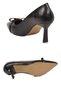 Black Leather Thin Heeled Pointed Toe Stylish Comfortable Office Daily Heeled Shoes - 5