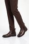 Brown Genuine Leather, Fur Inside, Cold Resistant Rubber Sole, Zippered Men's Chelsea Boots