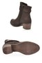 Brown Emerald Zippered Ankle Strap Women's Heeled Boots with Stone Detail - 5