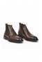 Brown Genuine Leather, Fur Inside, Cold Resistant Rubber Sole, Zippered Men's Chelsea Boots - 4