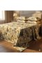 Luxury King Size Bedding Set 3-Piece | Digital Floral Bedsheet | Wrinkle-Free & Easy Care and 1 Flat Bedsheet & 2 Pillow Covers. King (U.K. Standard)) (Light Cream Blue, King (U.K. Standard))