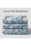 Luxury King Size Bedding Set 3-Piece | Digital Floral Bedsheet | Wrinkle-Free & Easy Care and 1 Flat Bedsheet & 2 Pillow Covers. King (U.K. Standard)) (Sky Blue, King (U.K. Standard)) - 4