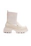Knitwear Socks Chunky Sole Women's Boots - Thick Sole Bootie with Loafer Detail - 4