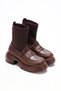 Women's Loafer Style Knitwear Boots - 3