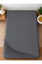 Elastic Fitted Sheet Solid Color Cotton Single Double King Size - 2