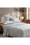 Luxury 3-Piece Turkish Satin Cotton Bedsheet Set – King Size | Ultra Soft, Breathable & Wrinkle-Resistant | Elegant Collection Bedding with 2 Pillowcases (Light Blue Floral, King (U.K. Standard)) - 5