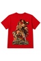 Graphic Kids T-Shirt with Wolf, Eagle and Warrior Figures