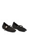 Black Textile Banded Women's Ballerinas - 3